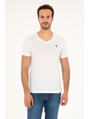 U.S. Polo Assn. Erkek Beyaz Basic T-Shirt 50279574-VR013