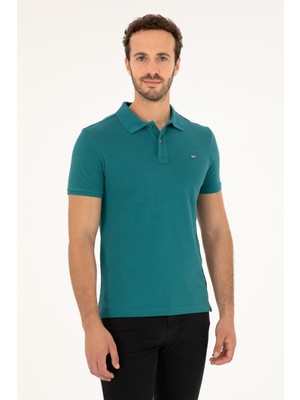 U.S. Polo Assn. Erkek Koyu Yeşil Basic Tişört 50279610-VR101