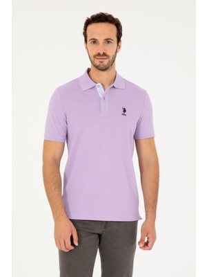 U.S. Polo Assn. Erkek Regular Fit Polo Yaka Lila Basic Tişört 50279611-VR034