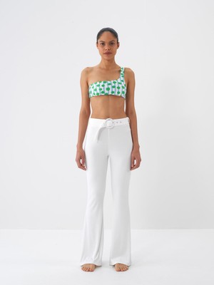 Xint Kadın Yeşil Doğal Dökümlü Slim Fit Bikini Üstü