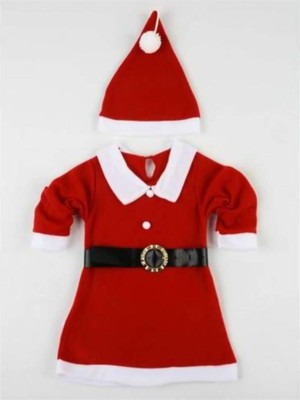 Salar Ticaret Kız Çocuk Yılbaşı Noel Kostümü Kıyafeti Kırmızı-8-9 Yaş