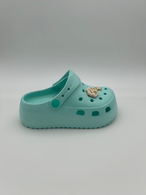 Akınalbella Çocuk Yüksek Taban Süslü Terlik Kız Çocuklar İçin Tekstil Malzemeden Yazlık Günlük Kullanım