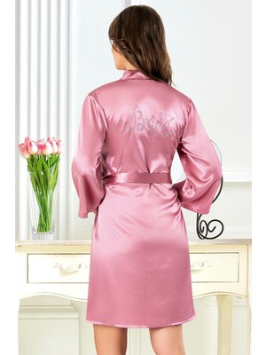 Faal Saten Bride Sabahlık 5914 Pembe