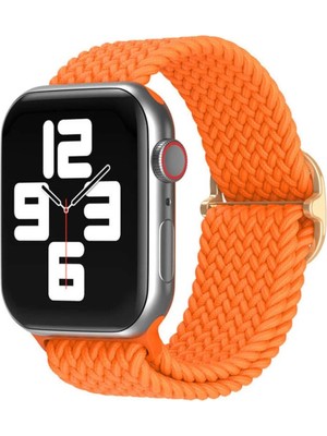 Koodmax Apple Watch Uyumlu Ultra Solo Loop Hasır Örgü Tokalı Kordon 42 44 45 49MM