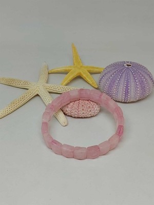 Yaşam Tohumu Pembe Kuvars Taşı Unisex Bileklik