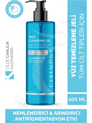 Ceremony Nemlendirici & Arındırıcı & Antipigmentasyon Etkili Yüz Temizleme Jeli 400 ml