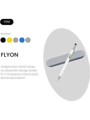 Flyon Su Terazili Cetvelli Tornavidalı Mühendis Kalemi  7 Fonksiyonlu Özel Kutusunda FLYON-666KB