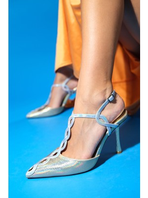 Luvi Boons Altın Kadın Yüksek Topuklu Ayakkabı