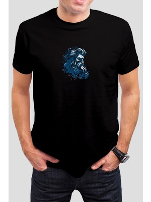 T-35 Zeus Mitoloji Baskılı Siyah Unisex Tişört C629