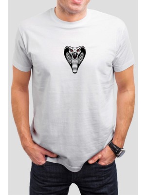 T-35 Mamba Yılan Baskılı Beyaz Unisex Tişört C616