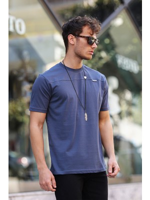 Aziso Erkek Regular Bisiklet Yaka %100 Pamuklu Kumaşlı T-Shirt