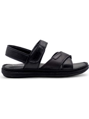 Voyager 5212 Erkek Deri Sandalet - Siyah Nata - 41