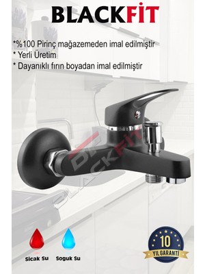 Blackfit Siyah Tepe Duş Seti Yağmurlama Duş Robotu Çift Su Girişli Banyo Lavabo Bataryası Mutfak Çeşmesi