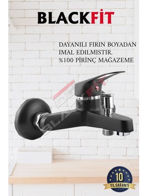 Blackfit Siyah Yağmurlama Tepe Duş Seti Duş Robotu Banyo Bataryası Set 5 Yıl Garantili