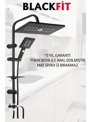 Blackfit Siyah Mix Robot Tepe Yağmurlama Duş Seti Duş Başlığı Banyo Lavabo Mutfak Bataryası Duş Robotu