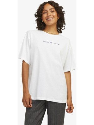 Jjxx Jxselma Kadın Beyaz T-Shirt 12262605-BLANCDEBLANC