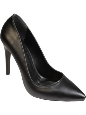 Yaz Kış Ayakkabı Yazkış Kadın Siyah Ten Cilt 10CM Ince Topuklu Stiletto Ayakkabı