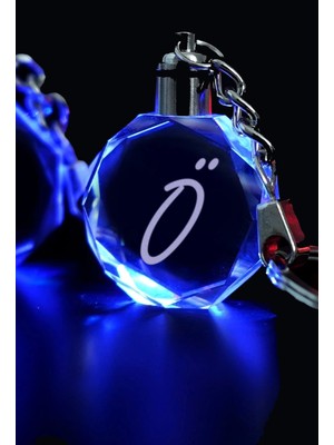 Mert Kristal Ö Harfi Anahtarlık, Harfli Anahtarlık, Cam Işlemeli Anahtarlık