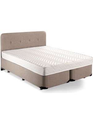 Niron Yatak Luna Yatak Baza Başlık Seti Çift Kişilik Ortopedik Yatak Sandıklı Metal Baza ve Başlık Takımı