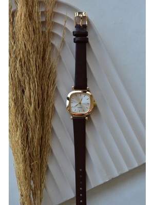 Quartz Minimal Vintage Yeni Siyah Deri Kayışlı Yuvarlak Kadın Kol Saati