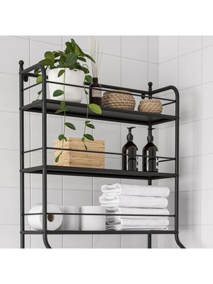 IKEA Frösjön Klozet Üstü Düzenleyici Raf, Banyo Düzenleyici Klozet Üstü Raf Siyah 65X156 cm Raf Ünitesi