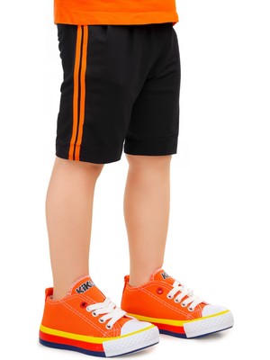 Kiko Kids Tinna Bağcıklı Erkek Bebek Keten Spor Ayakkabı Turuncu