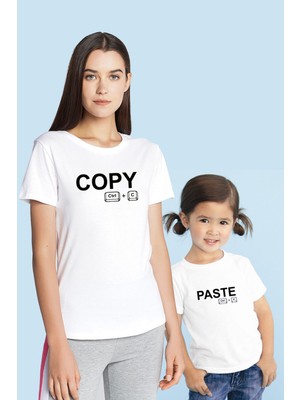 Tshirthane Copy Paste Anne Kız & Oğul tişört (TEK ÜRÜN FİYATIDIR KOMBİN YAPMAK İÇİN 2 ADET SEPETE EKLEYİNİZ)