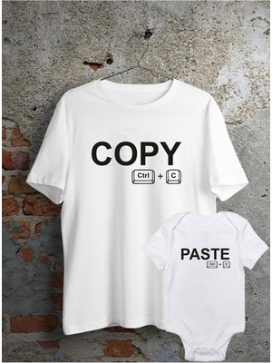 Tshirthane Baba Oğul Kız Copy Paste Zıbın Tshirt(Tek Ürün Fiyatıdır Kombin Yapmak için 2 Adet Sepete Ekleyiniz)