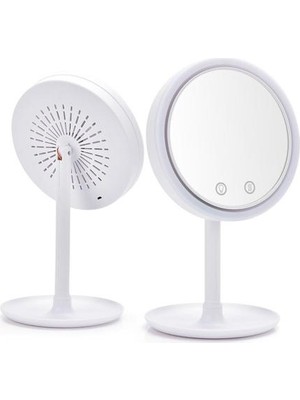 Haitn Vanity Ayna Fan 3 In 1 LED Mirrormagnifiing Ayna Yapmak 180 Derece Rotasyon Ayrılabilir Masa Aynası Ev Seyahati | Banyo Aynaları (Yurt Dışından)