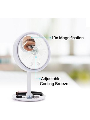 Haitn Vanity Ayna Fan 3 In 1 LED Mirrormagnifiing Ayna Yapmak 180 Derece Rotasyon Ayrılabilir Masa Aynası Ev Seyahati | Banyo Aynaları (Yurt Dışından)