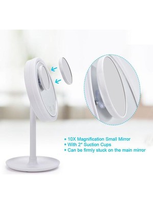 Haitn Vanity Ayna Fan 3 In 1 LED Mirrormagnifiing Ayna Yapmak 180 Derece Rotasyon Ayrılabilir Masa Aynası Ev Seyahati | Banyo Aynaları (Yurt Dışından)