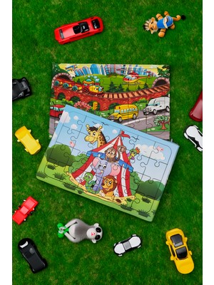 Hoby Games Okul Öncesi Başlangıç Yapboz Taşıtlar Ve Canım Ailem Ahşap Puzzle Set