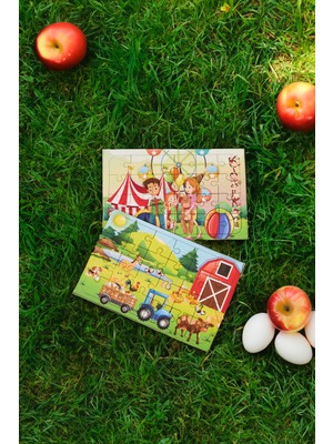 Hoby Games Okul Öncesi Başlangıç Yapboz Canım Ailem Ve Çiftlik Ahşap Puzzle Set