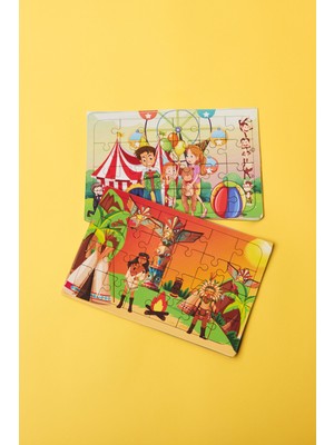 Hoby Games Okul Öncesi Başlangıç Yapboz Canım Ailem Ve Kızılderili Ahşap Puzzle Set