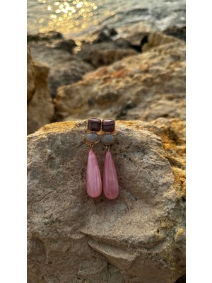 Queen Accessory Pembe Boncuk Küpe