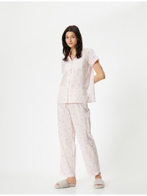 Koton Çiçekli Pijama Altı Cepli Beli Lastikli