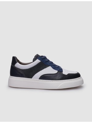 Cabani %100 Hakiki Deri Gri Bağcıklı Erkek Sneaker
