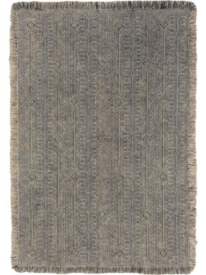 Carpetrium Home Antique Trk Stone - Dört Tarafı Saçaklı Pamuklu Yıkanabilir Kilim