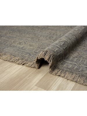 Carpetrium Home Antique Trk Stone - Dört Tarafı Saçaklı Pamuklu Yıkanabilir Kilim