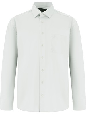 Kiğılı Uzun Kol Non Iron Saten Klasik Pamuk Gömlek