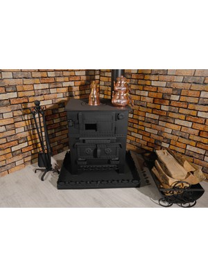 Türüt Kuzine Şömine Klasik 45'lik Yüksek Tip Kömür Kuzinesi(2 mm Gövdeli)