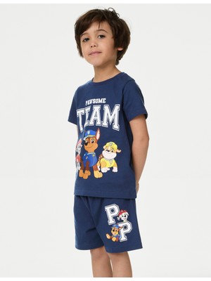 Marks & Spencer Saf Pamuklu Şortlu Paw Patrol™ Pijama Takımı