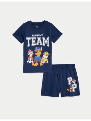 Marks & Spencer Saf Pamuklu Şortlu Paw Patrol™ Pijama Takımı