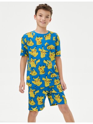 Marks & Spencer Saf Pamuklu Şortlu Pokémon™ Pijama Takımı