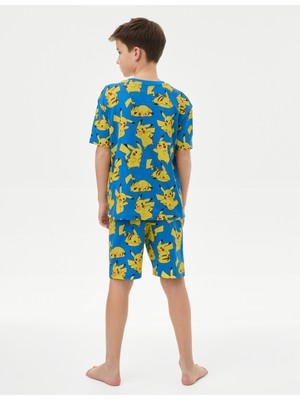 Marks & Spencer Saf Pamuklu Şortlu Pokémon™ Pijama Takımı