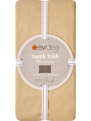 Evidea Soft 2'Li Yastık Kılıfı - Bej - 50 x 70  cm