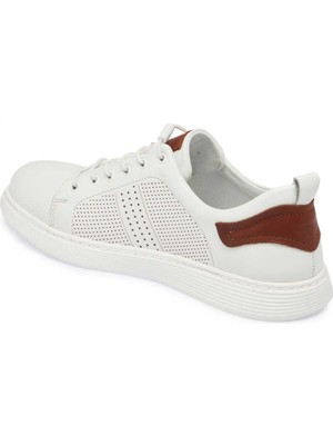 Tergan Beyaz Deri Erkek Sneaker - E24I1AY56608-A26