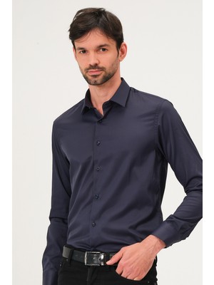 Bay Efendi Erkek Klasik Slim Fit Saten Gömlek