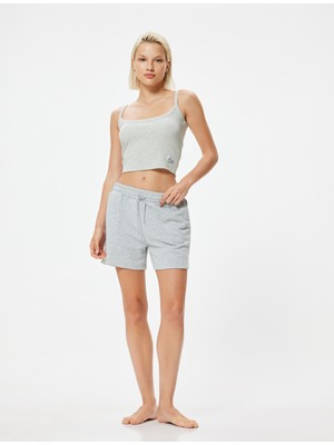 Koton Askılı Crop Atlet Fitilli Rahat Kalıp Etiket Detaylı