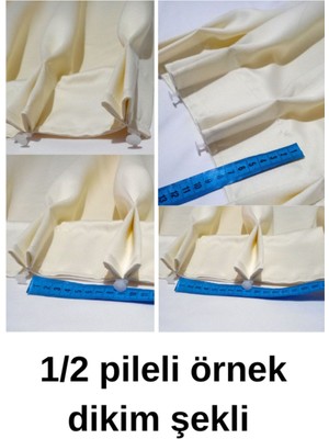 Mebelport Curtain Blackout Karartma 1/2 Pileli Fonluk Beyaz Renk